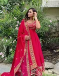 DESIGNER CREPE SILK SEQUENCE AND HEAVY EMBROIDERY WORK GOWN BOTTOM WITH DUPATTA RANI