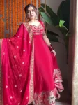 DESIGNER CREPE SILK SEQUENCE AND HEAVY EMBROIDERY WORK GOWN BOTTOM WITH DUPATTA WEDDING WEAR WHOLESALE PRICE ETHNIC GARMENT (4)