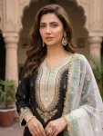 DESIGNER CREPE SILK SEQUENCE EMBROIDERY WORK TOP PALAZZO WITH DUPATTA WEDDING WEAR WHOLESALE PRICE ETHNIC GARMENT (3)