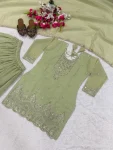 DESIGNER CRUNCHY SILK SEQUENCE EMBROIDERY WORK TOP PALAZZO WITH DUPATTA FESTIVE WEAR WHOLESALE PRICE ETHNIC GARMENT (2)