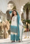 DESIGNER DUAL TONE STAR GEORGETTE EMBROIDERY SEQUENCE WORK TOP PALAZZO WITH DUPATTA FESTIVE WEAR WHOLESALE PRICE ETHNIC GARMENT (7)