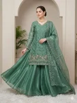 DESIGNER FENDY BEADS WITH SEQUENCE EMBROIDERY & CUT WORK TOP PALAZZO WITH DUPATTA FESTIVE WEAR WHOLESALE PRICE ETHNIC GARMENT (1)