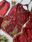 DESIGNER FENDY REAL MIRROR AND SEQUENCE EMBROIDERY WORK TOP SHARARA WITH DUPATTA FESTIVE WEAR WHOLESALE PRICE ETHNIC GARMENT (4)