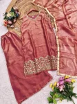 DESIGNER FENDY SATIN SILK MULTI THREAD EMBROIDERY SEQUENCE WORK TOP PALAZZO WITH DUPATTA FESTIVE WEAR WHOLESALE PRICE ETHNIC GARMENT (2)