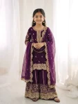 DESIGNER FENDY SILK EMBROIDERY CODING AND SEQUENCE WORK MOTHER DAUGHTER SET FESTIVE WEAR WHOLESALE PRICE ETHNIC GARMENT (3)