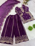 DESIGNER FENDY SILK EMBROIDERY CODING AND SEQUENCE WORK MOTHER DAUGHTER SET FESTIVE WEAR WHOLESALE PRICE ETHNIC GARMENT (3)