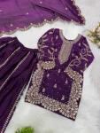 DESIGNER FENDY SILK EMBROIDERY CODING AND SEQUENCE WORK MOTHER DAUGHTER SET FESTIVE WEAR WHOLESALE PRICE ETHNIC GARMENT (3)