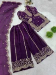 DESIGNER FENDY SILK EMBROIDERY CODING AND SEQUENCE WORK MOTHER DAUGHTER SET FESTIVE WEAR WHOLESALE PRICE ETHNIC GARMENT (3)