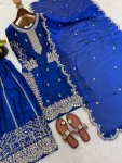 DESIGNER FENDY SILK EMBROIDERY CODING AND SEQUENCE WORK TOP PALAZZO WITH DUPATTA FESTIVE WEAR WHOLESALE PRICE ETHNIC GARMENT (35)