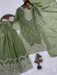 DESIGNER FENDY SILK EMBROIDERY SEQUENCE WITH CODING WORK TOP PALAZZO WITH DUPATTA WEDDING WEAR WHOLESALE PRICE ETHNIC GARMENT (32)