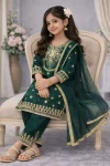 DESIGNER FENDY SILK EMBROIDERY SEQUENCE WORK KID’S TOP PALAZZO WITH DUPATTA FESTIVE WEAR WHOLESALE PRICE ETHNIC GARMENT (2)