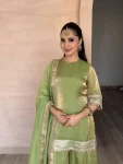 DESIGNER FENDY SILK EMBROIDERY SEQUENCE WORK TOP PALAZZO WITH DUPATTA FESTIVE WEAR WHOLESALE PRICE ETHNIC GARMENT (3)