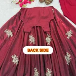 DESIGNER FENDY SILK EMBROIDERY WORK GOWN BOTTOM WITH DUPATTA WEDDING WEAR WHOLESALE PRICE ETHNIC GARMENT (5)