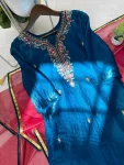 DESIGNER FENDY SILK HAND WORK TOP BOTTOM WITH DUPATTA FESTIVE WEAR WHOLESALE PRICE ETHNIC GARMENT (2)
