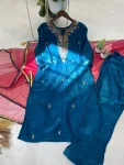 DESIGNER FENDY SILK HAND WORK TOP BOTTOM WITH DUPATTA FESTIVE WEAR WHOLESALE PRICE ETHNIC GARMENT (2)