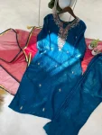 DESIGNER FENDY SILK HAND WORK TOP BOTTOM WITH DUPATTA FESTIVE WEAR WHOLESALE PRICE ETHNIC GARMENT (2)