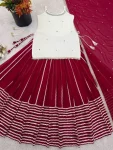 DESIGNER FENDY SILK MIRROR WORK TOP LEHENGA WITH DUPATTA WEDDING WEAR WHOLESALE PRICE ETHNIC GARMENT (4)