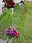 DESIGNER FENDY SILK SEQUENCES WORK TOP PALAZZO WITH DUPATTA FESTIVE WEAR WHOLESALE PRICE ETHNIC GARMENT (2)
