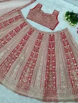 DESIGNER GEORGETTE CHAIN SEQUENCE WITH DIMOND OR REAL MIRROR HAND WORK LEHENGA CHOLI WITH DUPATTA WEDDING WEAR WHOLESALE PRICE ETHNIC GARMENT (3)
