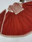 DESIGNER GEORGETTE CHAIN SEQUENCE WORK TOP LEHENGA WITH DUPATTA FESTIVE WEAR WHOLESALE PRICE ETHNIC GARMENT (3)