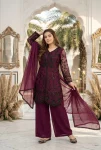 DESIGNER GEORGETTE CHAIN SEQUENCE WORK WITH FANCY VAL LACE BORDER WORK TOP PALAZZO WITH DUPATTA FESTIVE WEAR WHOLESALE PRICE ETHNIC GARMENT (2)