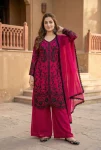 DESIGNER GEORGETTE CHAIN  SEQUENCE WORK WITH FANCY VAL LACE BORDER WORK TOP PALAZZO WITH DUPATTA RANI