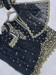 DESIGNER GEORGETTE EMBROIDERY AND SEQUENCE WORK WITH CUT WORK TOP PALAZZO WITH DUPATTA WEDDING WEAR WHOLESALE PRICE ETHNIC GARMENT (9)