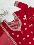 DESIGNER GEORGETTE EMBROIDERY DORI,JARI,SEQUENCE AND THREAD WORK TOP PALAZZO WITH DUPATTA FESTIVE WEAR WHOLESALE PRICE ETHNIC GARMENT (2)