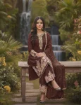 DESIGNER GEORGETTE EMBROIDERY SEQUENCE WITH PEARL MOTI HAND WORK AND FANCY LACE BORDER WORK TOP PALAZZO WITH DUPATTA FESTIVE WEAR WHOLESALE PRICE ETHNIC GARMENT (3)