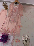 DESIGNER GEORGETTE EMBROIDERY SEQUENCE WORK TOP BOTTOM WITH DUPATTA FESTIVE WEAR WHOLESALE PRICE ETHNIC GARMENT (2)