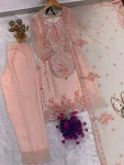 DESIGNER GEORGETTE EMBROIDERY SEQUENCE WORK TOP BOTTOM WITH DUPATTA FESTIVE WEAR WHOLESALE PRICE ETHNIC GARMENT (2)