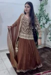 DESIGNER GEORGETTE EMBROIDERY SEQUENCE WORK TOP LEHENGA WITH DUPATTA WEDDING WEAR WHOLESALE PRICE ETHNIC GARMENT (6)