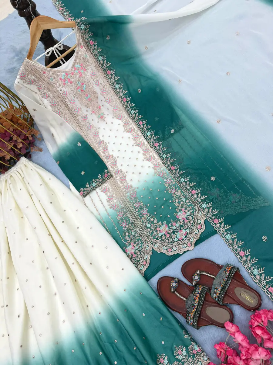 DESIGNER GEORGETTE EMBROIDERY THREAD WORK TOP PALAZZO WITH DUPATTA FESTIVE WEAR WHOLESALE PRICE ETHNIC GARMENT (11)