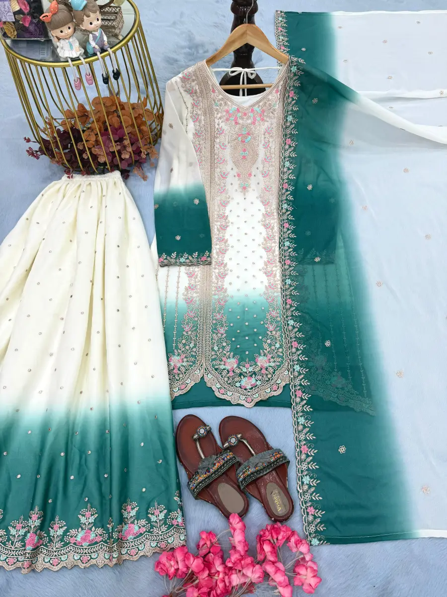 DESIGNER GEORGETTE EMBROIDERY THREAD WORK TOP PALAZZO WITH DUPATTA FESTIVE WEAR WHOLESALE PRICE ETHNIC GARMENT (14)