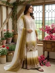 DESIGNER GEORGETTE EMBROIDERY THREAD WORK TOP PALAZZO WITH DUPATTA FESTIVE WEAR WHOLESALE PRICE ETHNIC GARMENT (2)