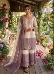 DESIGNER GEORGETTE EMBROIDERY THREAD WORK TOP PALAZZO WITH DUPATTA WEDDING WEAR WHOLESALE PRICE ETHNIC GARMENT (4)