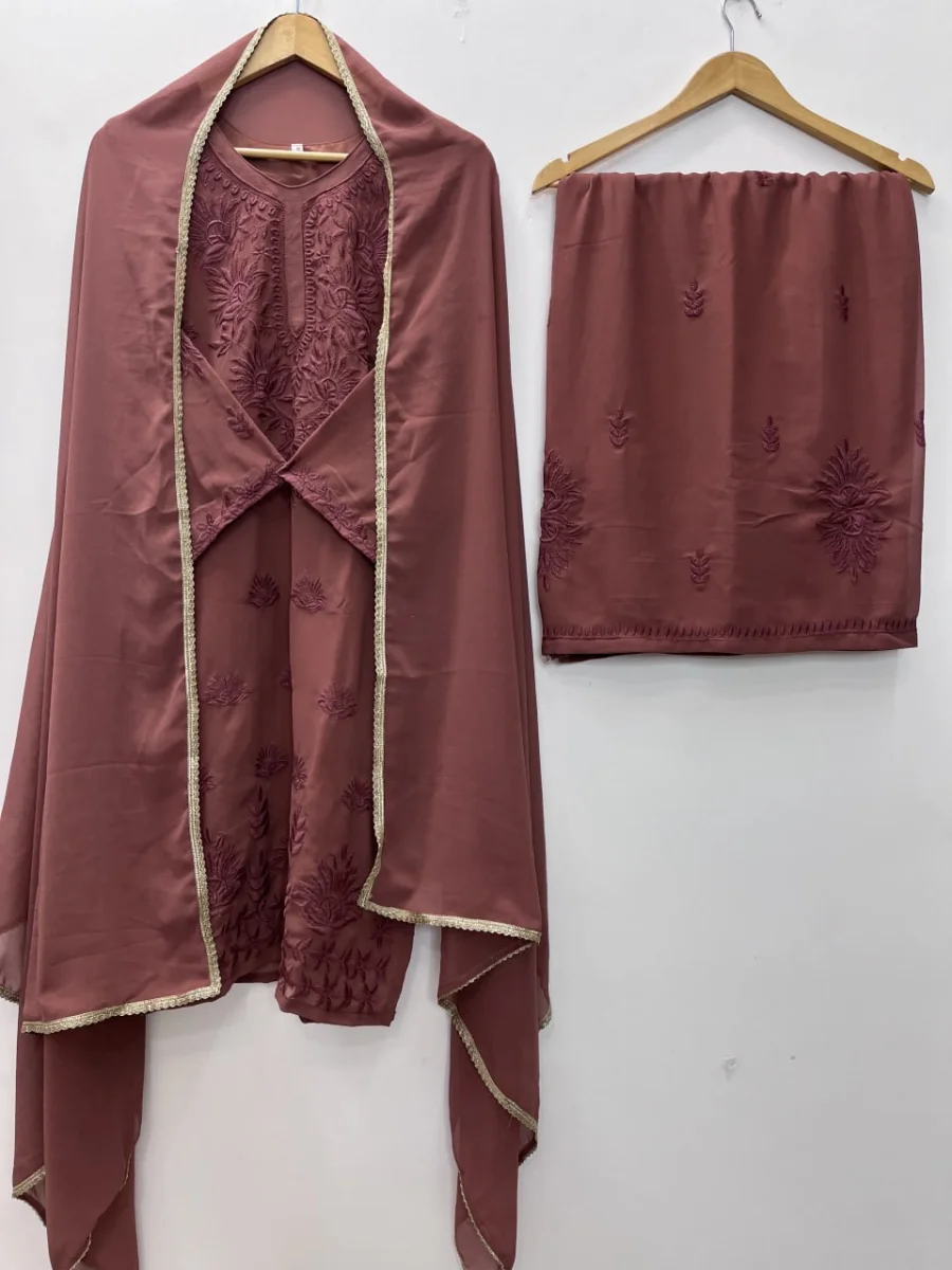 DESIGNER GEORGETTE EMBROIDERY WORK TOP PALAZZO WITH DUPATTA OFFICE WEAR WHOLESALE PRICE ETHNIC GARMENT (8)
