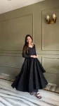 DESIGNER GEORGETTE LUKHNOWI SEQUENCE & THREAD WORK GOWN BOTTOM WITH DUPATTA FESTIVE WEAR WHOLESALE PRICE ETHNIC GARMENT (6)