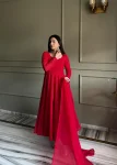 DESIGNER GEORGETTE LUKHNOWI SEQUENCE & THREAD WORK GOWN BOTTOM WITH DUPATTA FESTIVE WEAR WHOLESALE PRICE ETHNIC GARMENT (2)