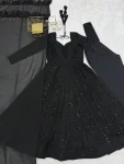 DESIGNER GEORGETTE LUKHNOWI SEQUENCE & THREAD WORK GOWN BOTTOM WITH DUPATTA FESTIVE WEAR WHOLESALE PRICE ETHNIC GARMENT (6)