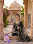 DESIGNER GEORGETTE MULTI EMBROIDERY WITH MOTI WORK KID’S TOP BOTTOM WITH DUPATTA FESTIVE WEAR WHOLESALE PRICE ETHNIC GARMENT (7)
