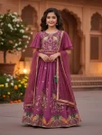 DESIGNER GEORGETTE MULTI EMBROIDERY WORK LEHENGA CHOLI WITH DUPATTA LAVENDER