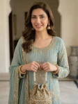 DESIGNER GEORGETTE SEQUENCE EMBROIDERY WORK TOP SHARARA WITH DUPATTA FESTIVE WEAR WHOLESALE PRICE ETHNIC GARMENT (2)