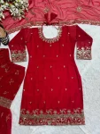 DESIGNER GEORGETTE SEQUENCE EMBROIDERY WORK TOP SHARARA WITH DUPATTA WEDDING WEAR WHOLESALE PRICE ETHNIC GARMENT (5)