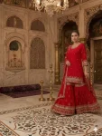 DESIGNER GEORGETTE SEQUENCE EMBROIDERY WORK TOP SHARARA WITH DUPATTA WEDDING WEAR WHOLESALE PRICE ETHNIC GARMENT (5)