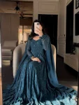 DESIGNER GEORGETTE SILK THREAD EMBROIDERY WORK WITH GPO LACE BORDER WORK GOWN WITH DUPATTA FESTIVE WEAR WHOLESALE PRICE ETHNIC GARMENT (2)