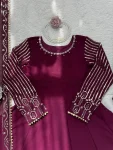 DESIGNER GEORGETTE THREAD & SEQUENCE WORK WITH FANCY LACE WORK GOWN BOTTOM WITH DUPATTA FESTIVE WEAR WHOLESALE PRICE ETHNIC GARMENT (16)