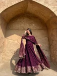 DESIGNER GEORGETTE THREAD & SEQUENCE WORK WITH FANCY LACE WORK GOWN BOTTOM WITH DUPATTA FESTIVE WEAR WHOLESALE PRICE ETHNIC GARMENT (16)