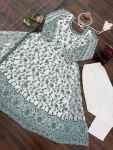 DESIGNER GEORGETTE THREAD WITH SEQUENCE WORK GOWN BOTTOM WITH DUPATTA FESTIVE WEAR WHOLESALE PRICE ETHNIC GARMENT (5)