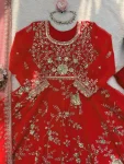 DESIGNER GEORGETTE THREAD WITH SEQUENCE WORK GOWN BOTTOM WITH DUPATTA WEDDING WEAR WHOLESALE PRICE ETHNIC GARMENT (1)